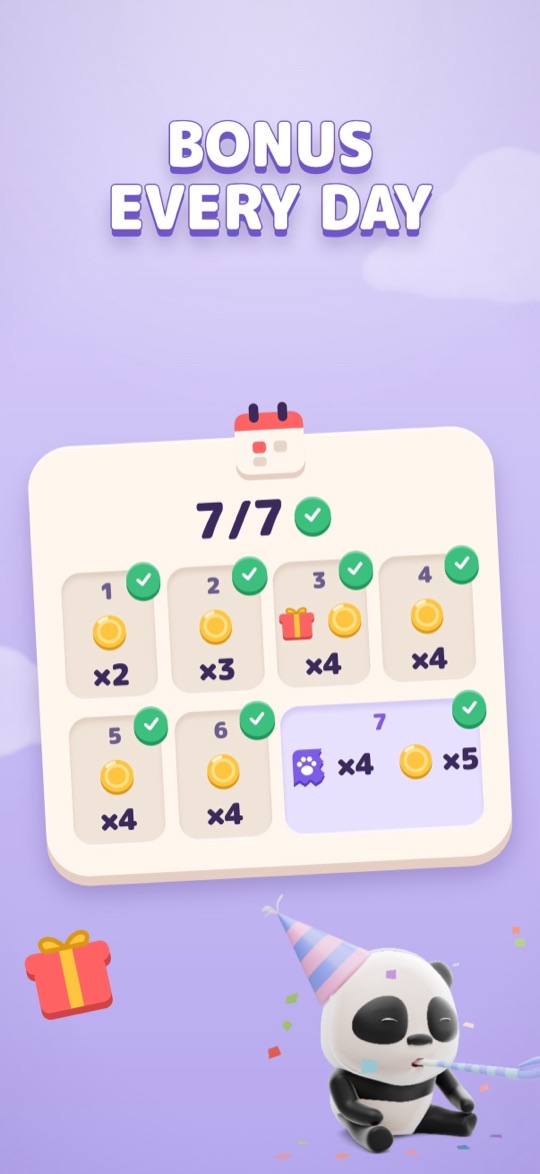 The daily streak calendar with a bonus for winning every day