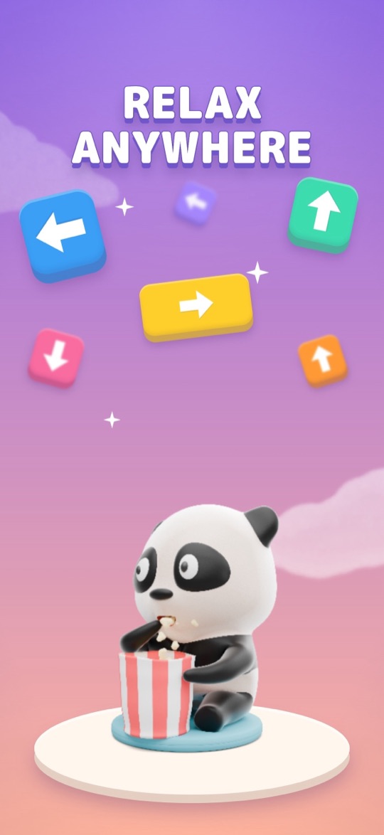 The panda relaxing next to a game board
